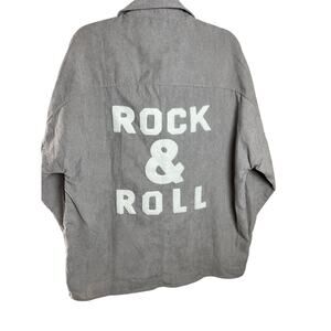 Davi & Dani | Women's Size M Rock & Roll Corduroy Shacket Gray